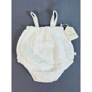 NWT SNUG Infant Cotton Eyelet Onesie Summer Cottage Baby Girl 3-6 Month Ivory